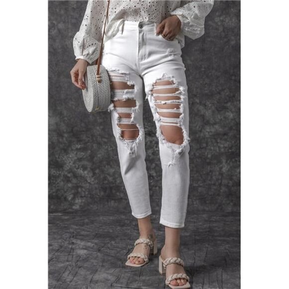 Distressed Jeans with Pockets - Picture 4 of 9